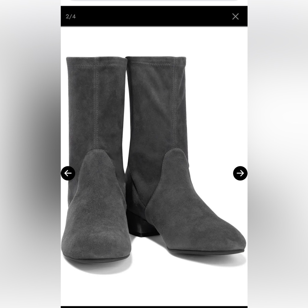 Stuart weitzman Women's Raissa Suede Ankle Boots - Gray size 8.5